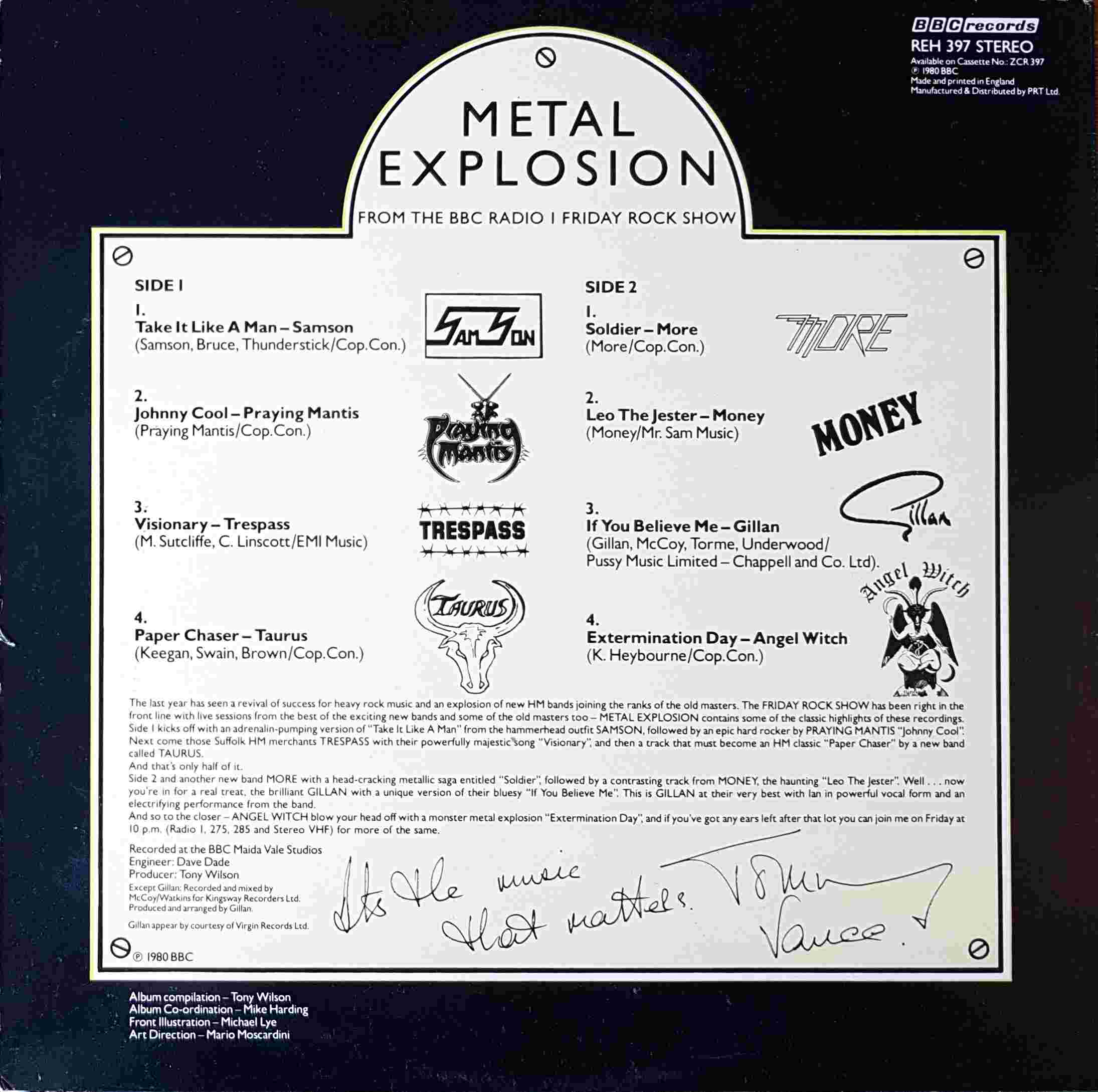 Picture of REH 397 Metal explosion from the Friday Rock Show by artist Various from the BBC records and Tapes library